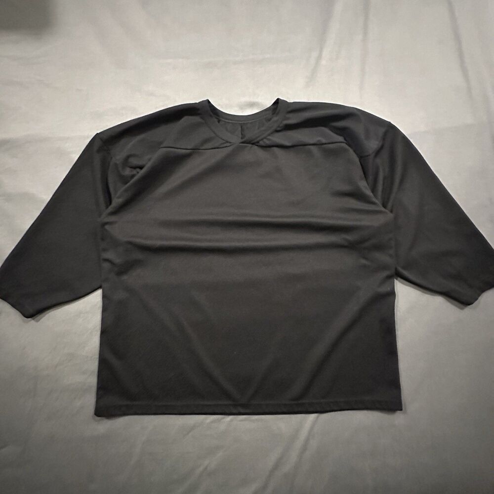 CCM Hockey Jersey Mens XL Black Blank Practice Mesh Made in Canada Pullover